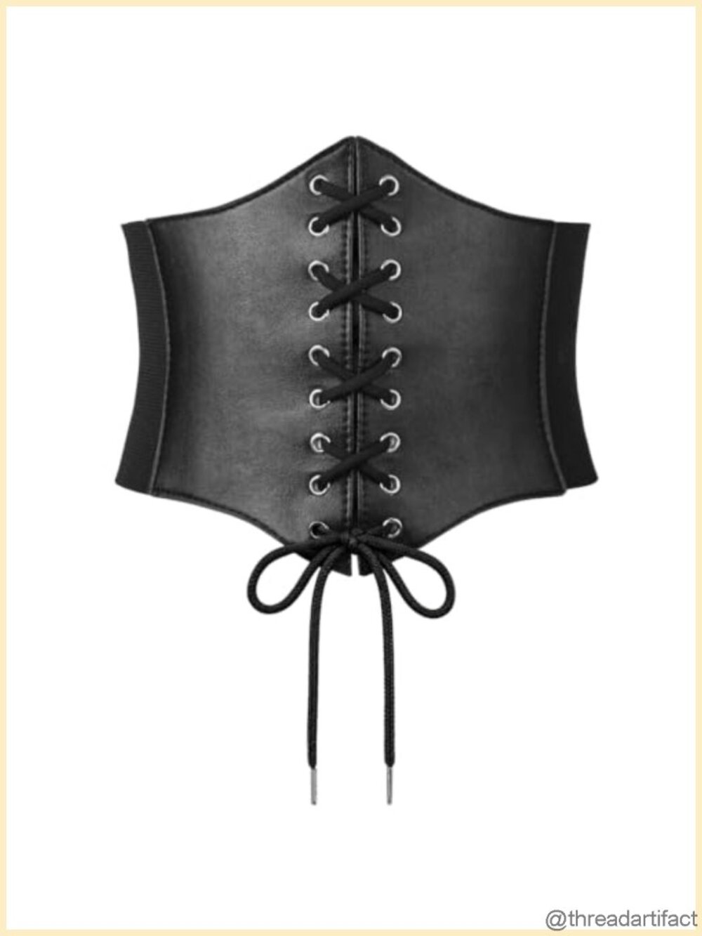 Wide Elastic Corset Waist Belt Tie Waspie Leather Belt for Dresses